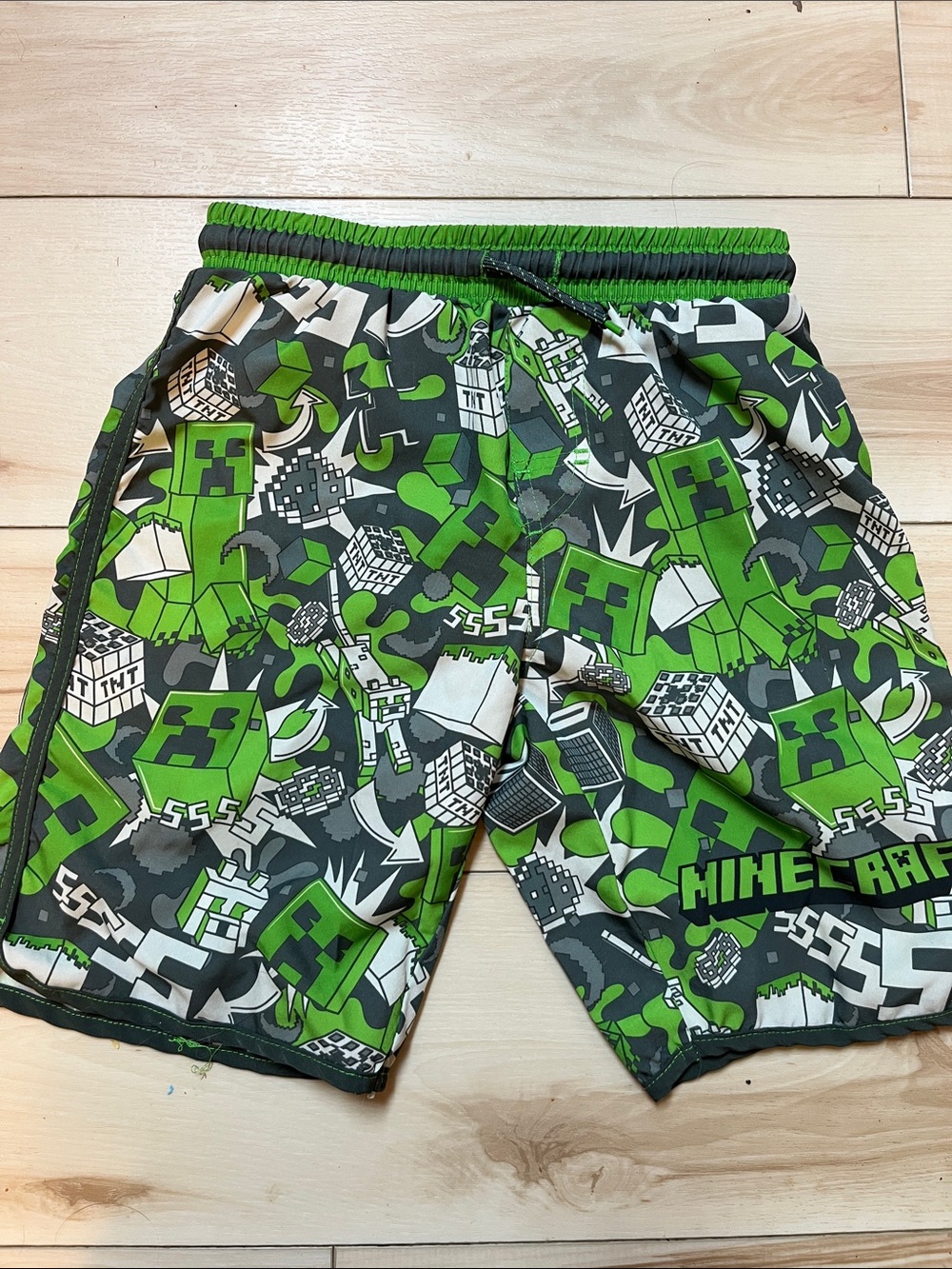 Minecraft Creeper Print Kids Swim